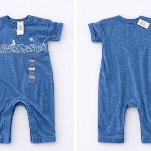 Baby Gap Blue Ocean Graphic Romper | 6–12M